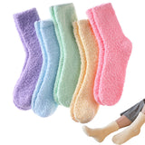 5 Pairs Womens Fuzzy Socks Cozy Fluffy Winter Warm Slipper Soft Home Sleeping Socks