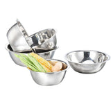 5 PCS 410 Stainless Steel Colander and Mixing Bowl Set 22 to 30cm