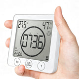 Digital Hygrometer Thermometer Clock with Timer for Bathroom Shower Kitchen
