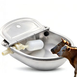 304 Stainless Steel Cattle Water Bowl 4L Automatic with Drain Hole