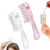 2 PCS 7 Tooth Hair Oil Applicator Combs with Silicone Caps