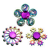3PCS Rainbow Alloy Fidget Spinner Tri-Wing Hand Spinner Toy