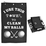 Golf Towel Cleaning Cloth with Clip for Balls Clubs & Bags