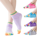 5 Pair Women Yoga Socks Non-Slip Grippy Pilates Socks for Barre Ballet
