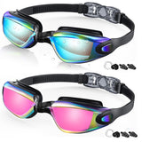 2Pcs Swimming Goggles – Anti-Fog No-Leak Swim Goggles for Adults Women and Men