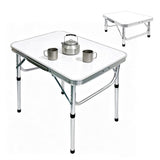 Foldable Aluminum Camping Table 60x45cm Adjustable Height with Handle
