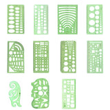 11PCS Plastic Geometric Drawing Templates Set DIY Drafting Stencils Tools