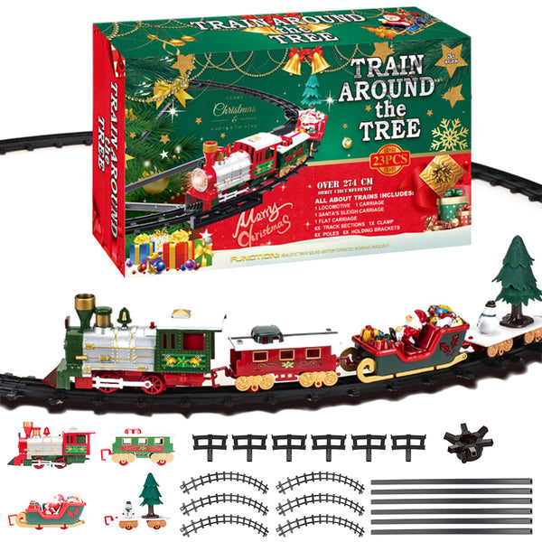 Hanging Christmas Train Toy Set – With Lights Music and Track for Kids