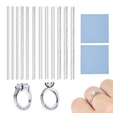 12 PCS Clear Ring Size Adjusters for Loose Rings with 2 Cleaning Cloths for Men Women