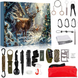 Survival Kit Advent Calendar for Men 24-Day Outdoor Tool Gift Countdown Box