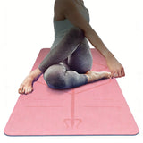 TPE Yoga Mat Non-Slip Workout Mat with Alignment Lines