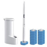Toilet Brush Set with 16 Replaceable Heads for Bathroom Cleaning