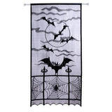 Large Halloween Door Curtain with Bat Spider Web for Party Decoration