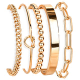 Gold Plated Bracelets for Women Stack Bangle Cuff Bracelet Set Jewelry Trendy