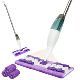 Wet Dry Spray Mop with 3 Reusable Pads for Tile & Wood