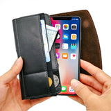 PU Leather Phone Holster Wallet Case with Strap for iPhone 15 & Samsung Galaxy S23