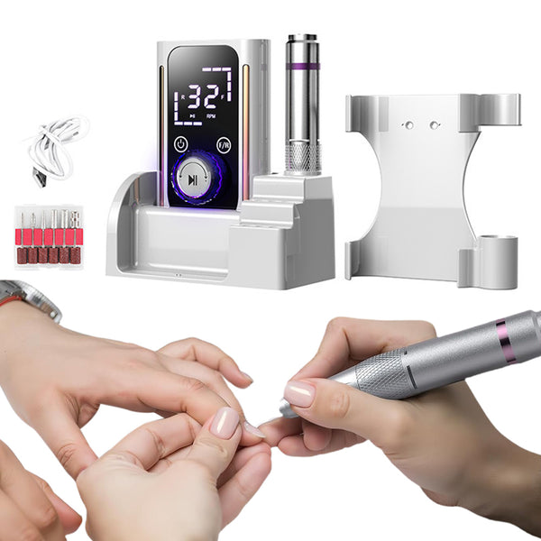 Portable 45000 RPM Rechargeable Electric Nail Drill File for Salon Home