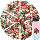 50 PCS Vintage Waterproof PET Christmas Stickers for DIY Crafts