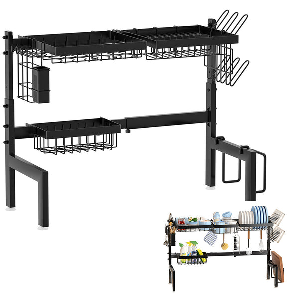 Adjustable Over-the-Sink Dish Drying Rack – Kitchen Countertop Organizer