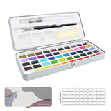 50 Colors Watercolor Paint Set with Brushes for Artists and Hobbyists