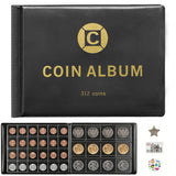 312 Pockets Coin Collection Book Holder for Collectors Coins Stamps Badges Cards