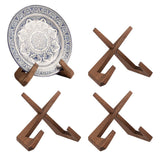 4 PCS Bowl Display Stand Wooden Plate Stands Plate Stand for Plates Bowls Photos