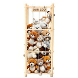 Stuffed Animal Storage Organizer Wooden Cute Zoo Toy Holder for Bedrooms Playrooms