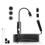 HD Endoscope Camera with 8 LED Lights Adjustable Snake Borescope Inspection