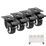 4PCS 2 Inch Caster Wheels Heavy Duty Casters with Brake for Cart Workbench and Shelf