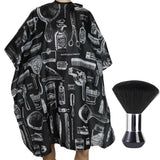 Waterproof Hair Cutting Cape with Snap Closure and Brush for Styling