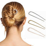 3Pc U-Shaped Metal Hair Pins Hair Forks for Women Updos and Buns