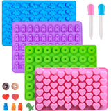 4 PCS Silicone Mini Gummy Chocolate Gummy DIY Molds with 2pcs Dropper