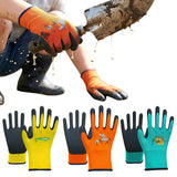3 Pairs Gardening Gloves Rubber Coated Garden Gloves for Boys Girls