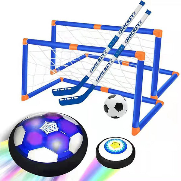 2-in-1 Hover Hockey Soccer Ball Set LED Lighting Floating Air Football Toys for Kids
