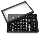100 Slots Jewelry Ring Display Organizer Tray Case