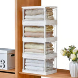 4 Tier Clear Storage Bins with Lids for Bedroom Living Room