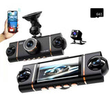 4-Channel Dash Cam with Built-in WiFi App Control and 64GB Memory Card