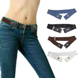 4Pcs Buckle-free Stretch Elastic Belt Invisible No Bulge Hassle For Jean Men Women