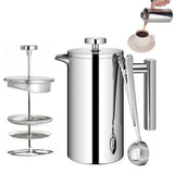 French Press Surgical Stainless Steel  304 Stainless Steel Double-Wall Insulated for Camping and Home