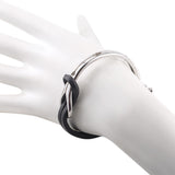 Stainless Steel Mens Bracelet PU Leather Infinite Knot Geometric