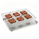 304 Stainless Stee Baking Sheet with Rack Set for Oven and Air Fryer