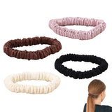 4 PCS 19 Momme Mulberry Silk Scrunchies Elastic Hair Ties for Women