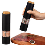 2PCS Electric Pepper Grinders – LED Light & Adjustable Coarseness