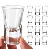 12 PCS Shot Glasses Set with Heavy Base Clear Shot Glasses Bulk for Vodka Tequila Whiskey Liquor