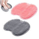 2PCS Silicone Foot Back Body Scrubber Bath Shower Exfoliating Brush Pad Cleaning Mat