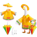 58 cm Raincoat Porch Goose Outfits Yellow Raincoats Costume with Umbrella and Hat