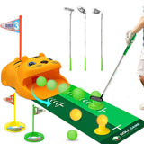 Little One Golf Toy Set with Tiger Ball Returner Clubs and Putter Mat for Indoor & Outdoor Play