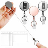 3 in 1 Heavy Duty Large Retractable Key Chain Badge Holder ID Card Holder