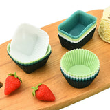 24-Pack Silicone Cupcake Baking Cups – Mixed Colors & 3 Shapes