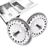2 PCS Kitchen Sink Strainer Drain Stopper Baskets with Rubber Seals